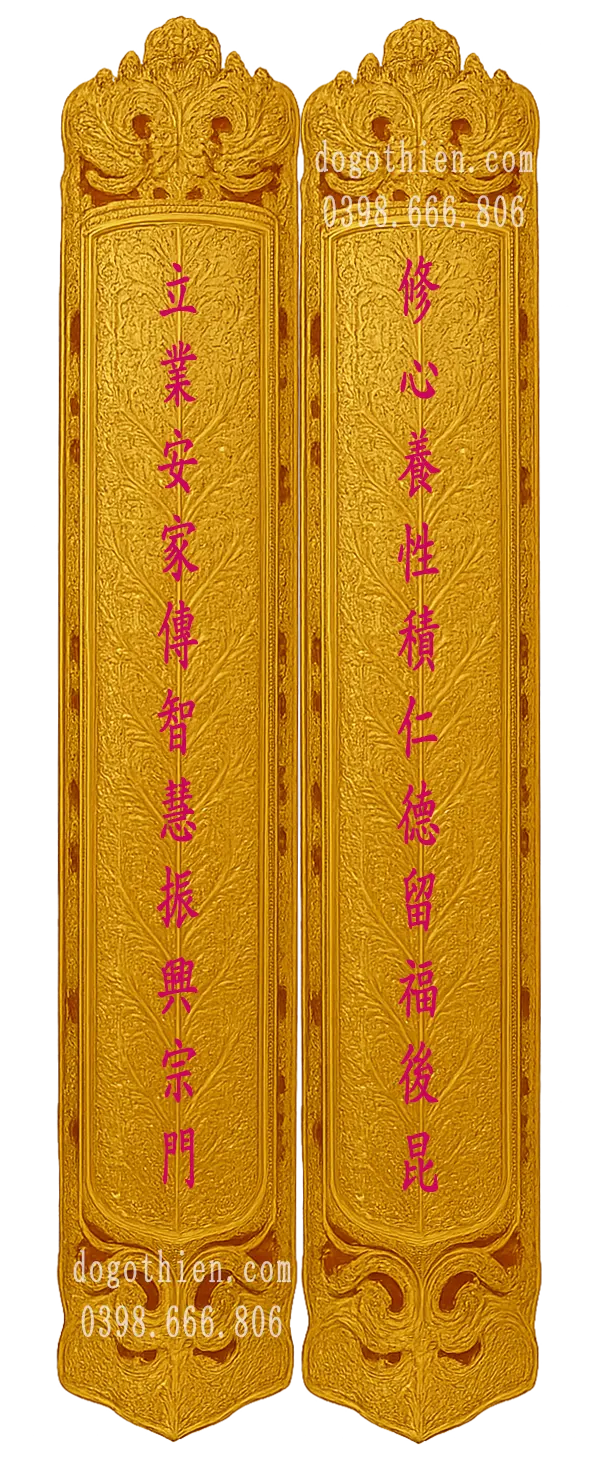 câu đối treo phòng thờ