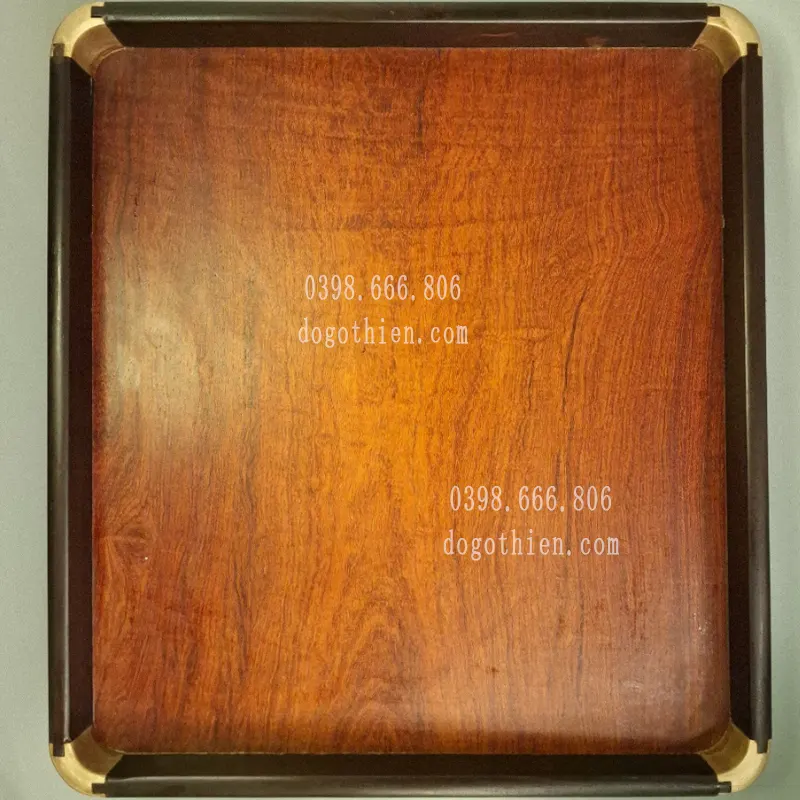 title% Khay trà gỗ trắc mặt hương
