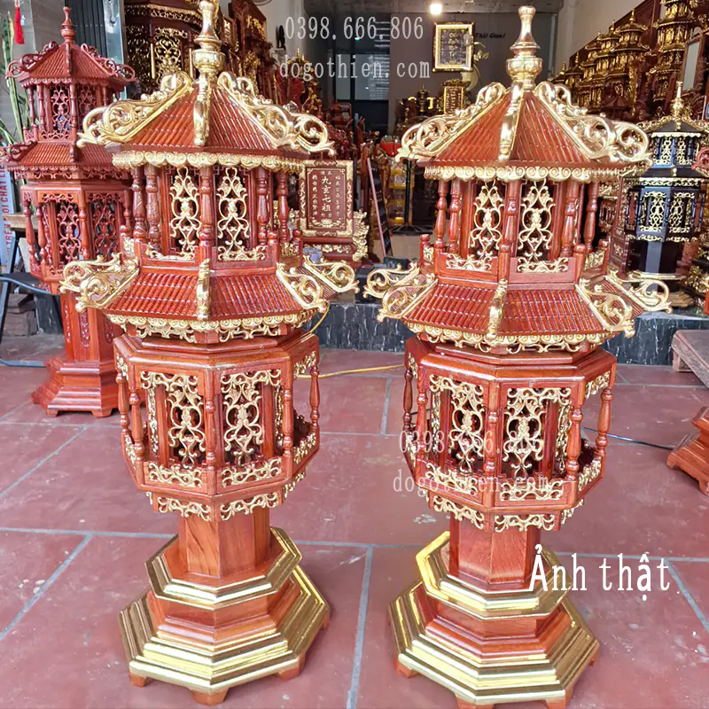 Đèn Thờ Gỗ Hương