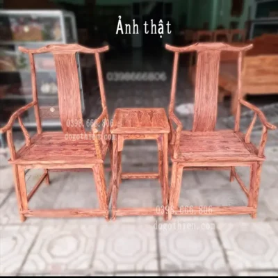 Cặp 3 Ghế Tai Quan Gỗ Sưa Đỏ