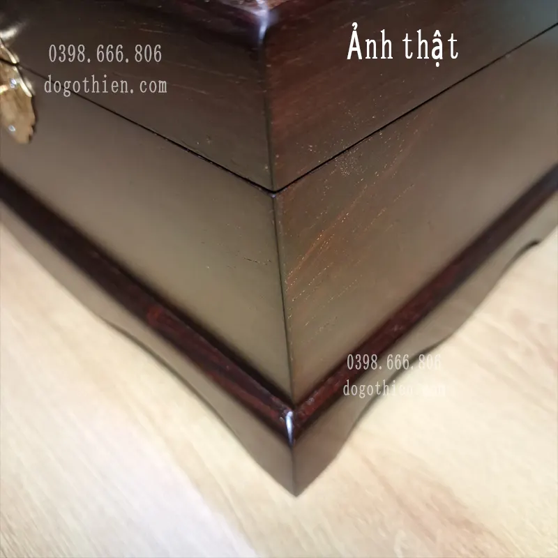 Hộp Đựng Đồ Trang Sức Chân Quỳ Gỗ Trắc Đỏ Đen Cao Cấp Hộp Đựng Đồ Trang Sức
