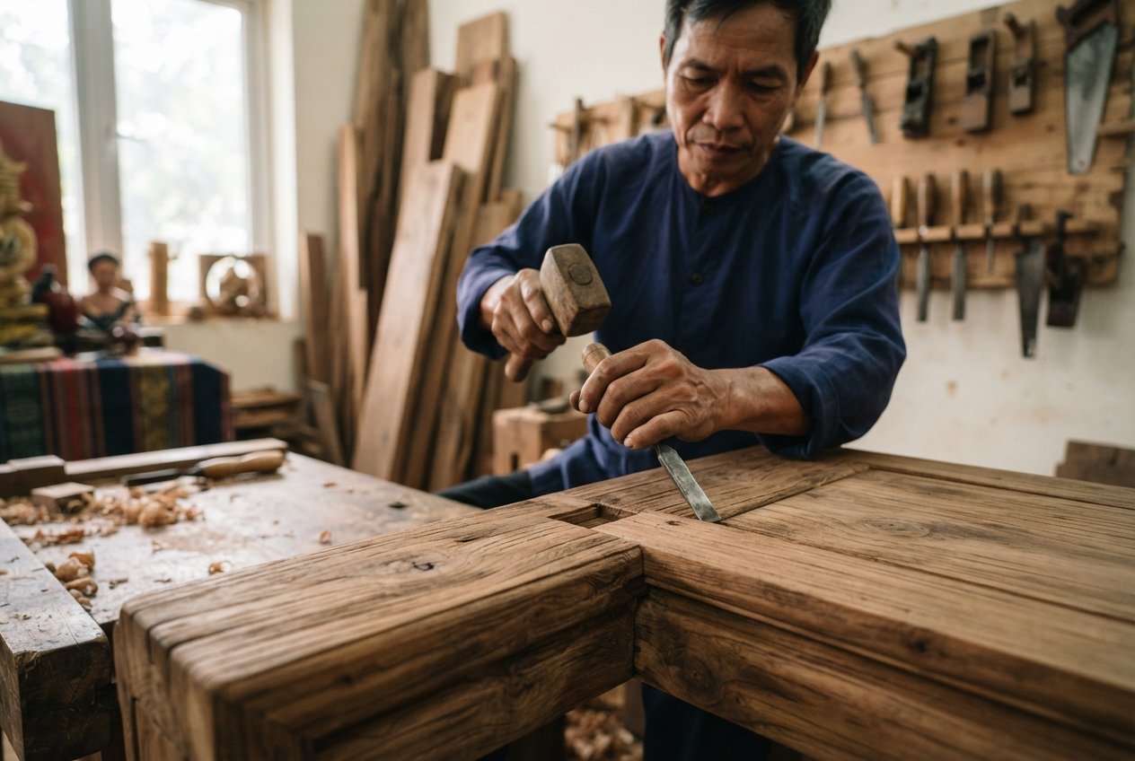 đồ gỗ tự nhiên - chi tiết minh họa