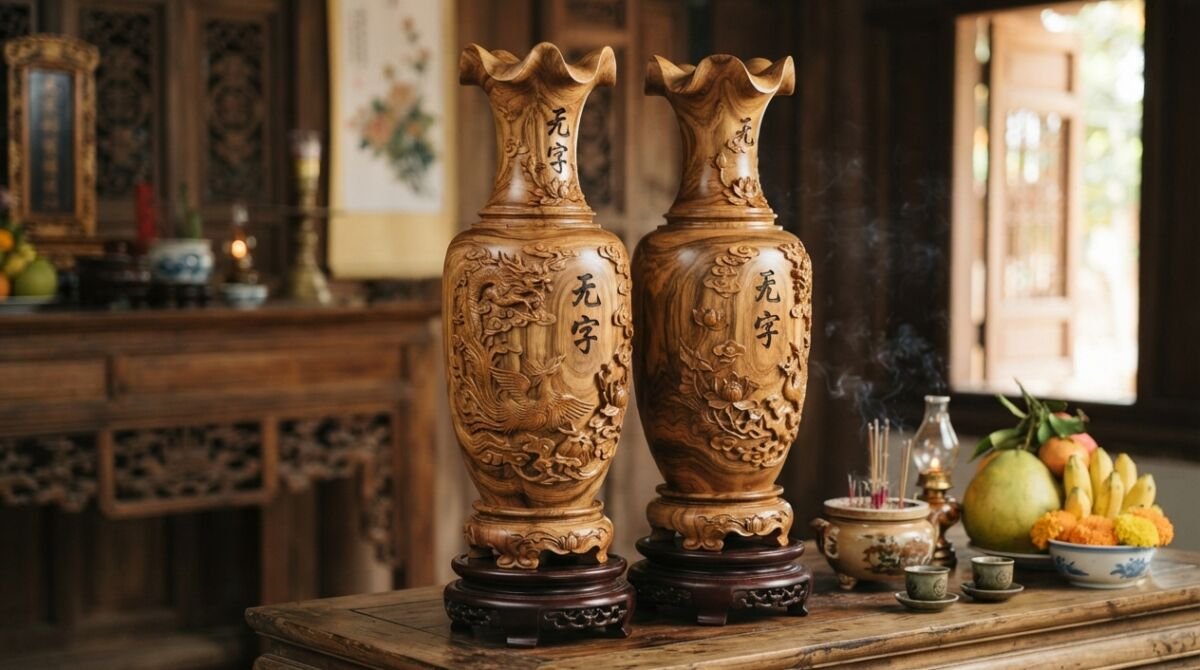 Ý Nghĩa Lộc Bình Gỗ Phong Thủy Và Cách Đặt Chuẩn lộc bình gỗ phong thủy - chi tiết minh họa